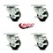 Service Caster 3 Inch Phenolic Wheel Swivel Top Plate Caster Set with Brake SCC-20S314-PHS-TLB-TP3-4 - alternate 2